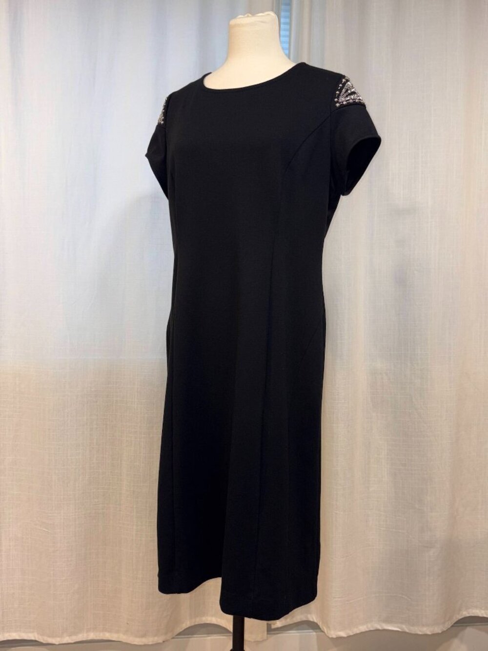 Beaded Studded Shoulder BodyCon Dress